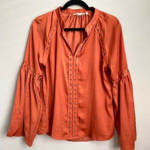 Soft Surroundings Gail Grommet Top in Mecca Orange